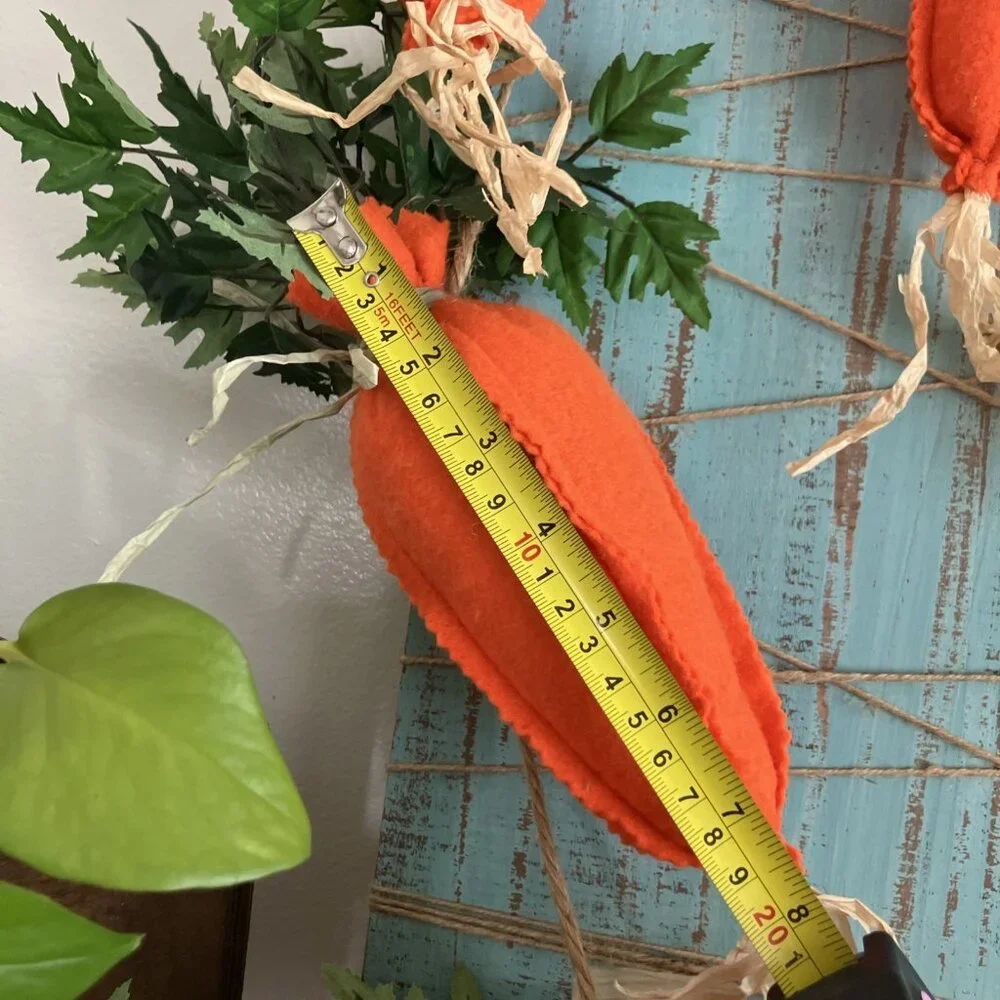 Vintage Handmade Felt Carrot Easter Garland Plush